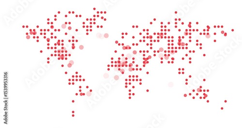 Generative Digital Circles Build World Map