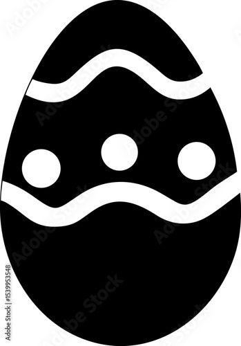 easter egg black soild silhouette vector.eps