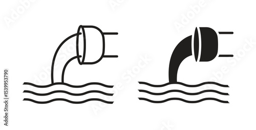 Waste water icon Logos. Flat Vector Icon Design Template
