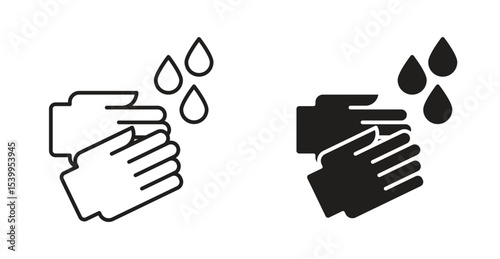Wash hands icon Logos. Flat Vector Icon Design Template
