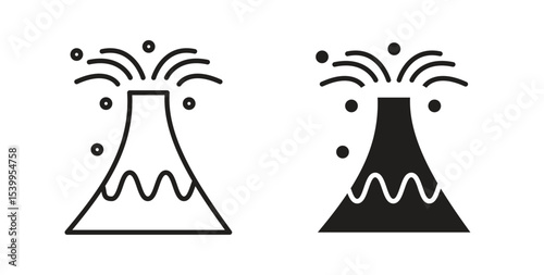 Volcano eruption icon Logos. Flat Vector Icon Design Template