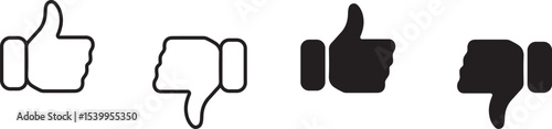 Thumb up & thumb down icon in outline and flat style . like symbol. Vector illustration .