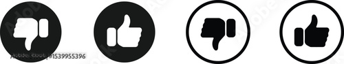 Thumb up icon set , Like, dislike and neutral thumb symbols , vector illustration . 