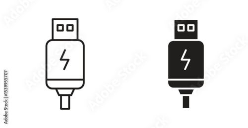 USB icon Logos. Flat Vector Icon Design Template