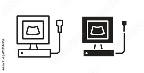 Ultrasonography icon Logos. Flat Vector Icon Design Template