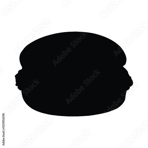 Black Silhouette of a Double Decker Hamburger sandwich