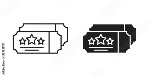 Ticket stub icon Logos. Flat Vector Icon Design Template