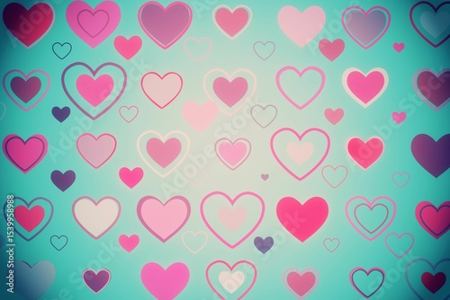 Digitally generated Valentines heart pattern