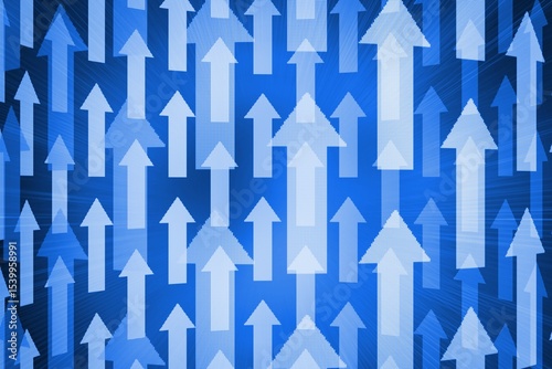 Futuristic arrow pointing upwards