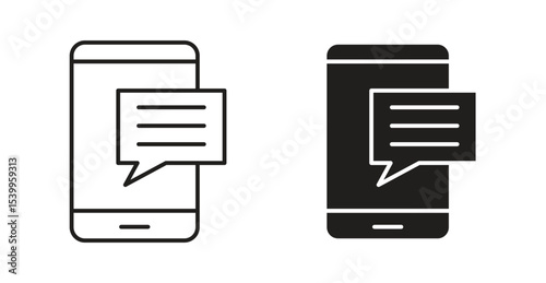 Text message icon Logos. Flat Vector Icon Design Template