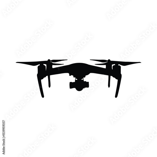 Black Silhouette Drone Aerial Photography Camera quadcopter