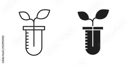 Test tube with plant icon