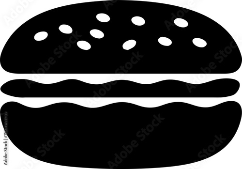 minimalist burger icon in black and white  simple  (1).eps