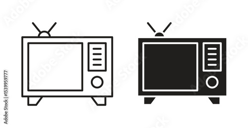 Television icon Logos. Flat Vector Icon Design Template