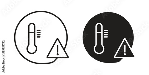 Temperature warning sign icon Logos. Flat Vector Icon Design Template