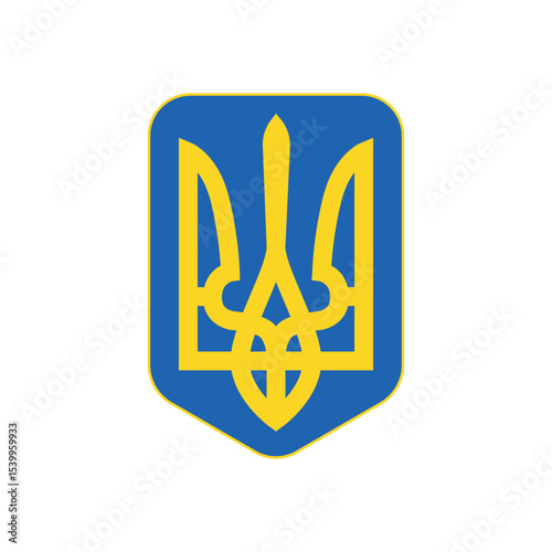 The official coat of arms of the independent country of Ukraine on a white background - Vector illustration