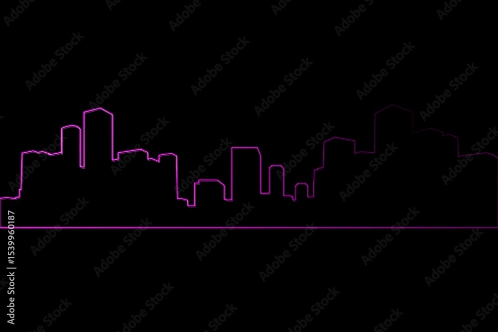 Fototapeta premium Digital composite image of pink skyline