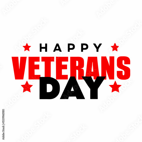 typography design of happy veterans day