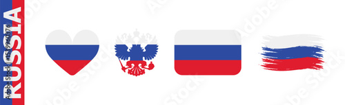 Set of symbols of the Russian Federation on a white background - Vector illustration