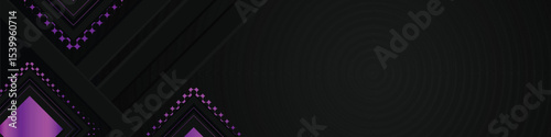 Black background with purple gradient glitter geometric shape banner and cover design
