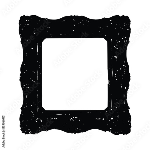 Black Ornate Square Picture Frame Silhouette image