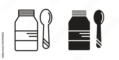 Syrup medicine bottle icon Logos. Flat Vector Icon Design Template