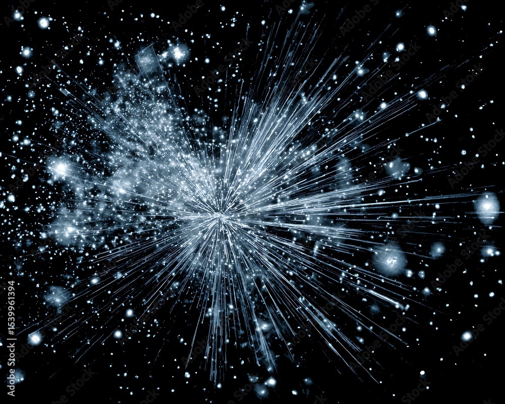 Naklejka premium Radiant burst of light against a dark background.