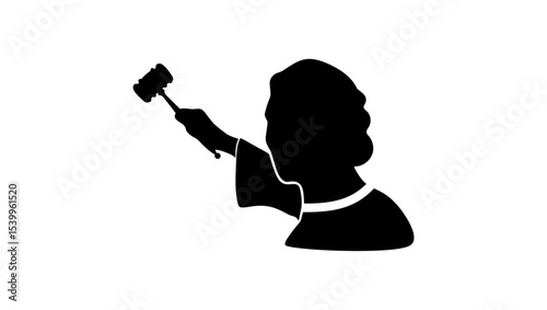 Judge symbol, black isolated silhouette