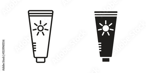 Sunscreen icon Logos. Flat Vector Icon Design Template