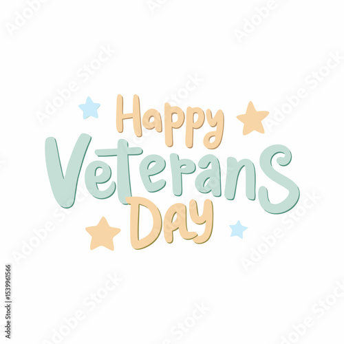 typography design of happy veterans day