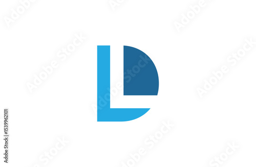 Creative letter LD logo design with negative space style, clean and clever design, vector illustration