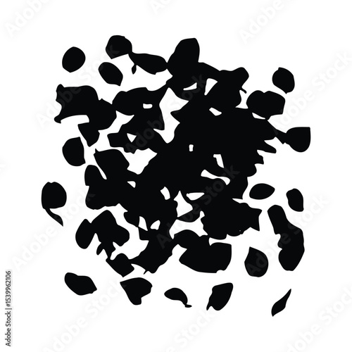 Black Ink Splotch Abstract Background Design white
