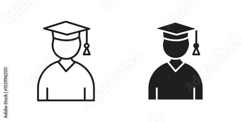 Student icon for social media, app, and web design. Vector illustration.