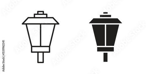 Street lamp icon Logos. Flat Vector Icon Design Template