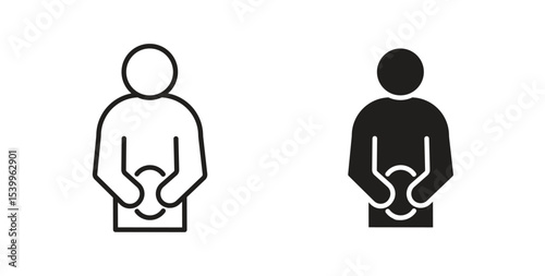 Stomachache icon Logos. Flat Vector Icon Design Template
