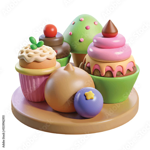 colorful food illustrations, including cake, taco, and sushi, perfect for menu design