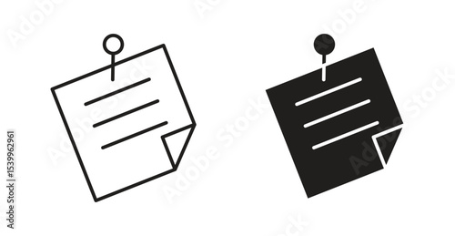 Sticky note icon Logos. Flat Vector Icon Design Template