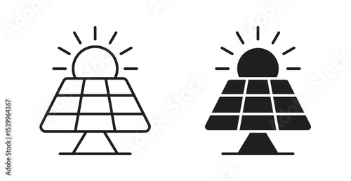 Solar panel icon Logos. Flat Vector Icon Design Template