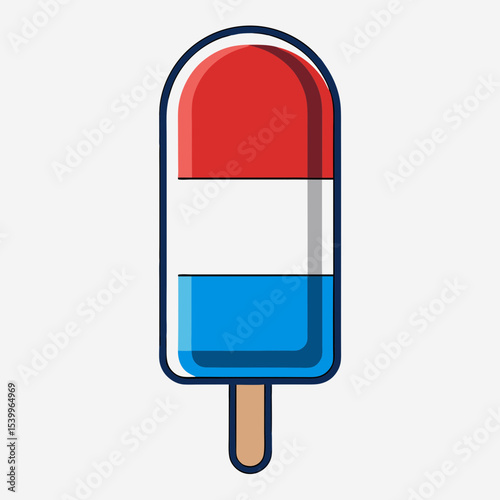 Red white and blue popsicle treat on a stick vector illustration