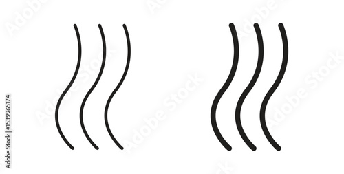 Smoke steam silhouette icon Logos. Flat Vector Icon Design Template