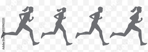 run silhouettes vector eps 10