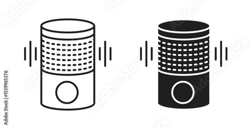 Smart speaker icon Logos. Flat Vector Icon Design Template