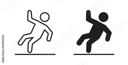 Slippery floor icon Logos. Flat Vector Icon Design Template