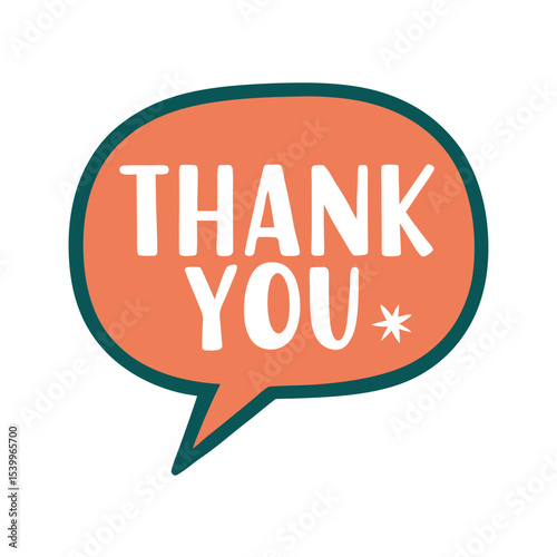 Warm Thanks Speech Bubble Illustration for Appreciation and Gratitude Expression