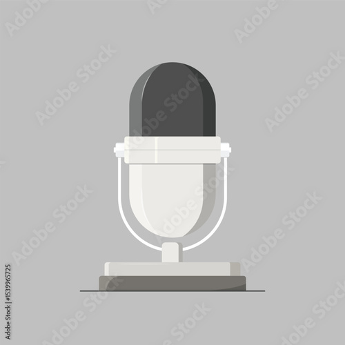Flat Design Microphone for Podcast Lovers