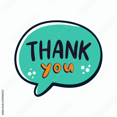 Colorful Thank You Illustration in a Speech Bubble for Gratitude