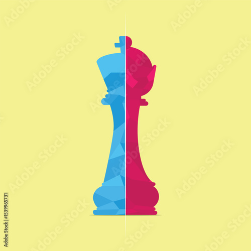 Polygon Style Chess Queen Art Poster