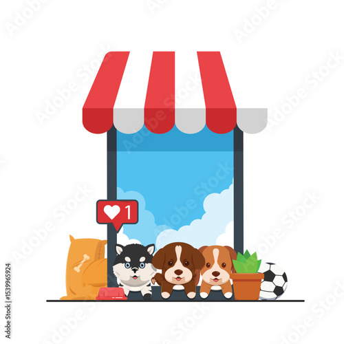 Mobile Pet Store Design Featuring Puppies