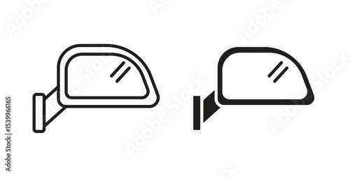 Side mirror icon Logos. Flat Vector Icon Design Template