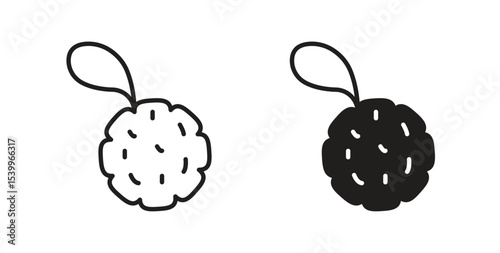 Shower sponge ball icon Logos. Flat Vector Icon Design Template